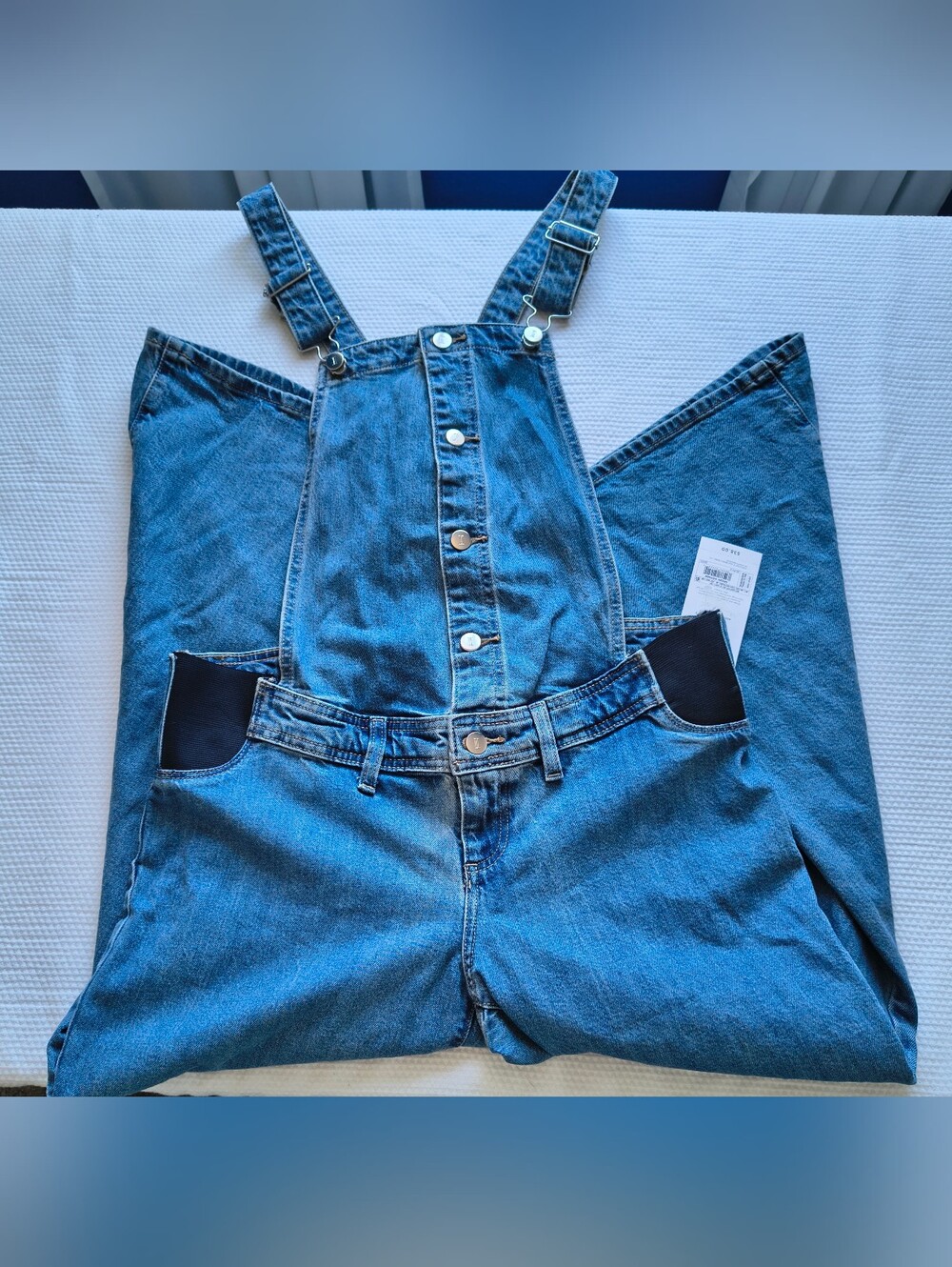 Isabel by Ingrid &‎ Isabel Maternity Wide Leg Overalls Medium Wash Denim Size 4.